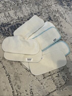 Ragababe size small cloth reusable diaper inserts no snaps organic cotton 8
